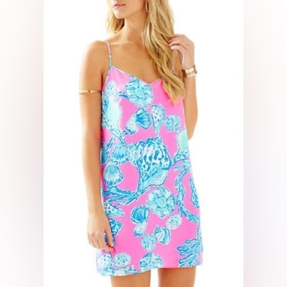 Lilly Pulitzer Pink and Blue Backless Dress - Picture 1 of 10